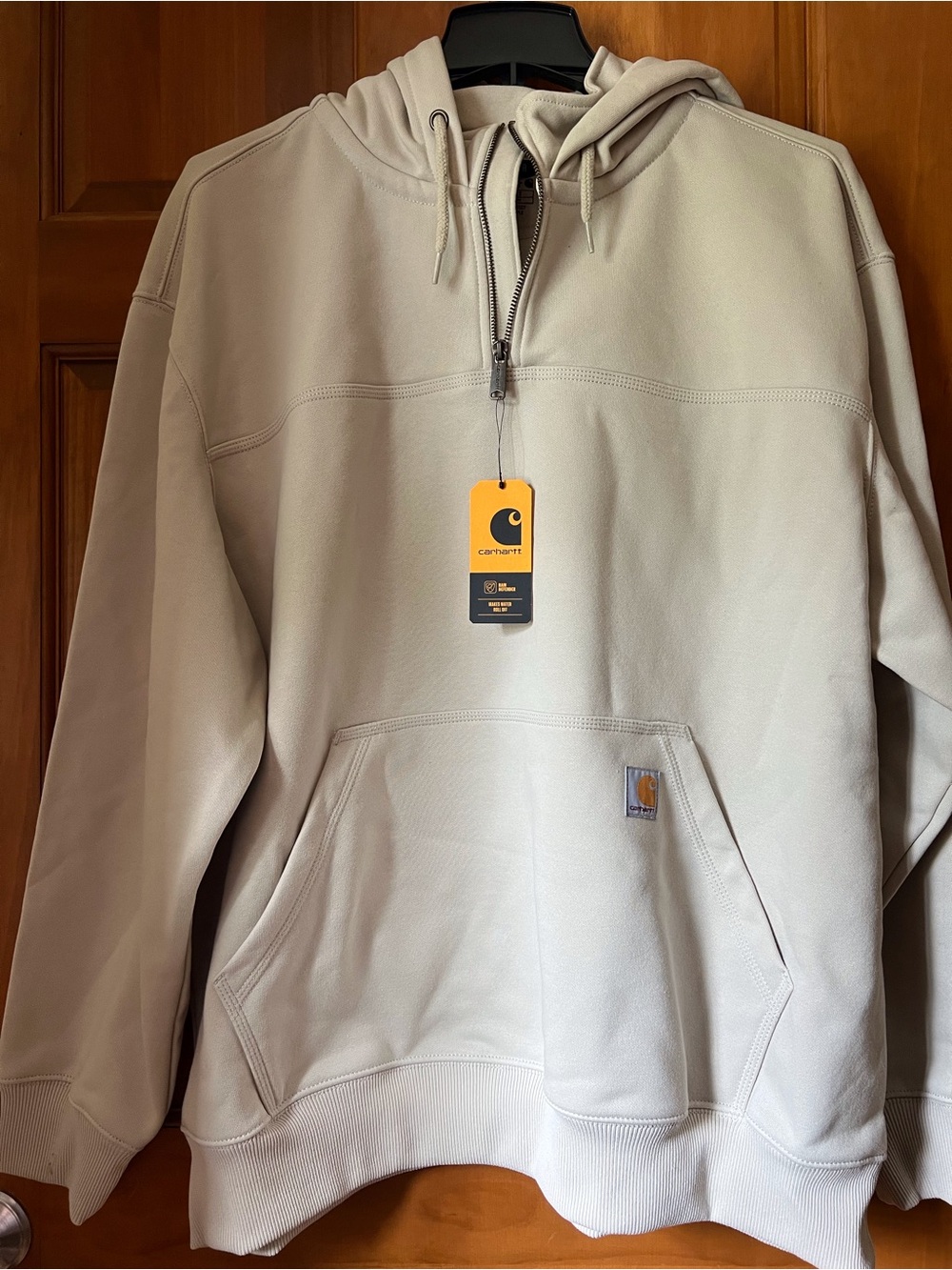 Carhartt Hooded 1/4 zip Pullover in Cream